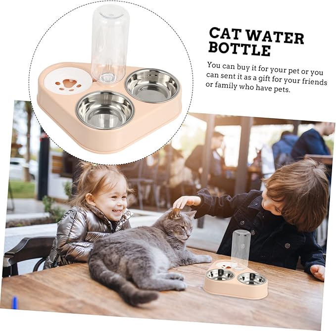 BESPORTBLE Dog Cat Automatic Water Dispenser Stainless Steel Bowl Splashproof Easy to Pet Supplies