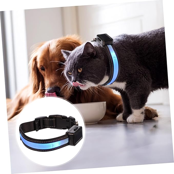 Garneck Stylish Pet Supplies Night Safety Led Dog Collar Solar Rechargeable for Dogs Puppies