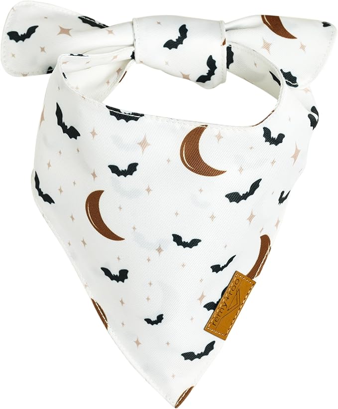 Remy+Roo Dog Bandanas - 2 Pack | Halloween Dog Bandanas Wicked Set | Premium Durable Fabric Bandanas for Dogs | Unique Shape | Adjustable Fit | Multiple Sizes Offered (Large)
