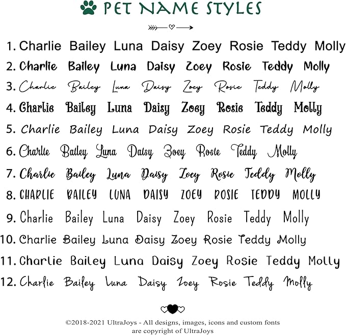 Ultra Joys Dog ID Tag, Custom Dog Tag Personalized Cat Tag, Pet ID Tag, Brushed Stainless Steel Heart Cat Tags Pet Tags, Brushed Stainless Steel Heart Dog Tag Black Large