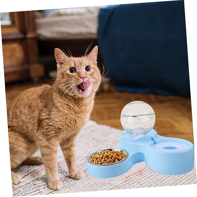 1pc Rotatable Cat Water Fountain Automatic Dispenser Food Bowl for Cats Easy to Lightweight Design for Indoor Use