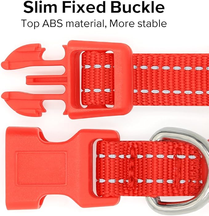 Light up Dog Collar for Small Dog,Vizpet XS Adjustable Size Nylon Collar USB Rechargeable Bright Safety Pet Collar for Cats Dogs (Red，XS)