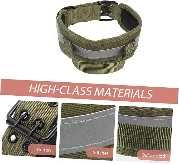 Reflective Dog Collar Handle Large Dog Collar Adjustable Lightweight Outdoor Use