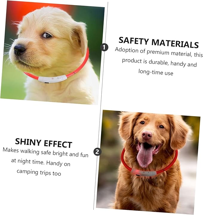 KESYOO Led Dog Collar USB Rechargeable Glow Collar for Dogs Night Safety Pet Supply Clip