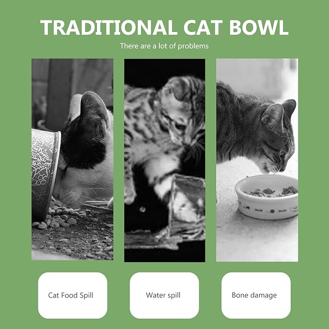 YARNOW Automatic Pet Food and Water Dispenser Stainless Steel Dog Feeding Bowl Green Wear-Resistant Pet Feeder for Home and Travel