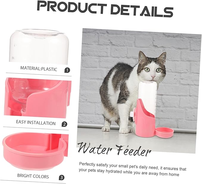 SUPVOX Pet Dog Water Feeder Automatic Hanging Drinking Device for Cats and Dogs Wear Resistant Puppy Feeder Easy to Secure Comfortable Angle for Drinking and Eating