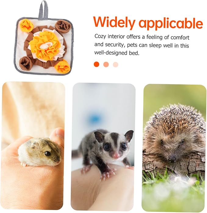 Happyyami Little Pet Snuffle Mat for Small Animals Non- Design Fun Feeding Toy for Relief and Foraging Instincts for Hamsters and Guinea Pigs