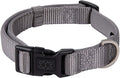 The DOGISTRY - City Collar - Steel - Premium Dog Collar with Padded Neoprene & Signature Fabric - Refined Design & Everyday Luxury - Medium