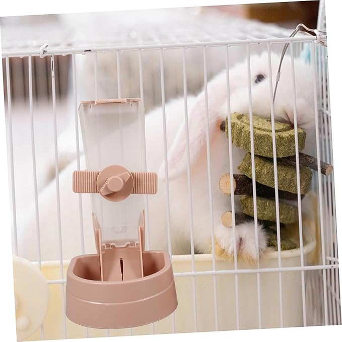 Yardwe 1set Hanging Automatic Pet Water Dispenser and Food Feeder for Cats and Lightweight Easy to Install Leak Material