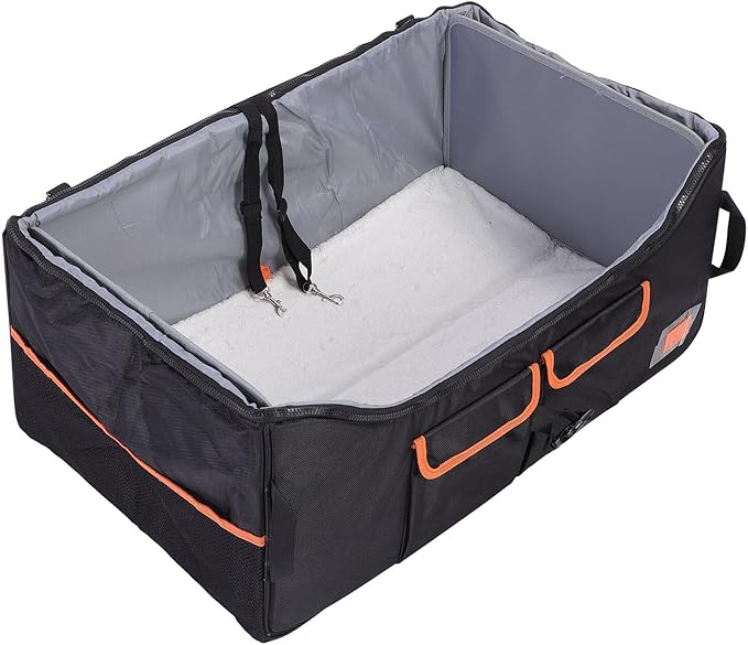 Dog Car Seat for Small Dogs, Dog Booster Car Seat with Adjustable Safety Belt and Storage Pocket, Detachable Washable Dog Bed for Car, Pet Car Seat Travel Bed Under 45lbs