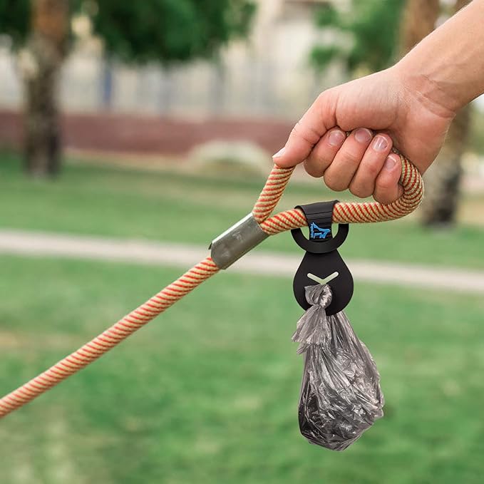 PuppyDoggy Dog Poop Bag Holder for Leash Waste Bag Carrier Dog Poop Bag Dispenser for Walking Running Bicycle Accessory 4 Pieces (Light Green)
