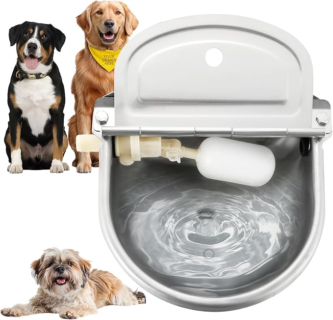 Automatic Animal Drinking Water Bowl with Float Valve | Stainless Steel Drinking Water Bowl for Horse,Goat,Pig,Dog. (with Drainage Hole)