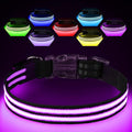 Light Up Dog Collar Rechargable,Reflective LED Collars for Small Medium Large Dogs,Lighted Dog Collars Lights for Night Walking-Waterproof,Black,S