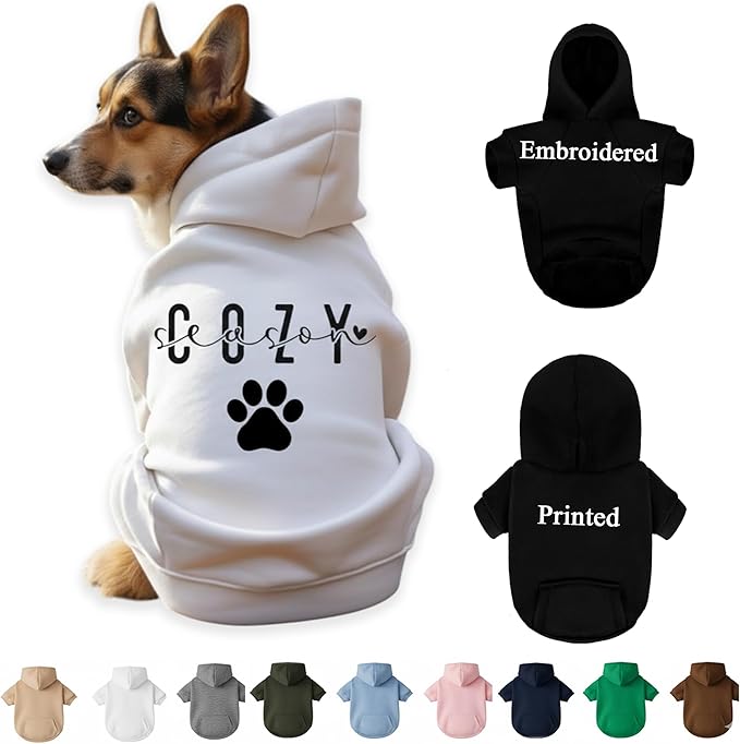 Personalized Dog Hoodie with Name, or Embroidered Puppy Sweater, Warm Winter Pet Sweatshirt, Cute Outfit for Small Dogs, Gift for Dog Lovers 4