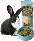 kathson 35oz Hanging Automatic Food Water Dispenser Gravity Pet Auto Feeder Waterer Set for Rabbit Cat Dog Chinchilla Guinea Pig Hedgehog Ferret (Food Dispenser)