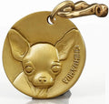 Vintage Pure Copper Pet ID Tags,Personalized Dog Tags,Three-Dimensional Relief Pet Pattern,Lettering on The Front and Back,Custom Pet Tags (C04-Chihuahua)