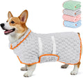 Glittme Dog Bathrobe for Drying Dogs, Super Absorbent Fleece Dog Towel Robe, Adjustable Dry Coat for Large Medium Small Dogs, Warm Pet Drying Vest for After Bath, Swimming, Muddy Walks & Car Travel