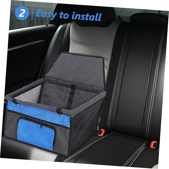 Kisangel Portable Pet Car Seat with Material and Non- Backing Suitable for Dogs and Cats Breathable Design with Easy Installation for Travel and Daily Use
