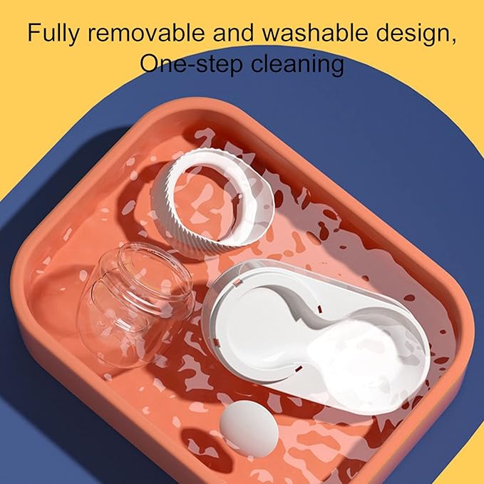 Automatic Dog Cat Feeder and Water Dispenser Set, Large Capacity 2L Gravity Pet Food Feeder Dog Water Bowl Dispenser, Easily Clean Self Feeding for Small Large Pets Dogs Cats (Orange)