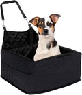 Memory Foam Dog Car Seat for Small/Medium Dogs,Travel Booster Seat for Dogs up to 35 lbs, Washable Removable Cover & Storage Pockets, Comfortable & Safe Car Seat for Pet Travel