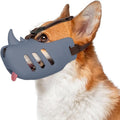 NACOCO Anti Bite Dog Muzzle - Dog Soft Mouth Rhino with Adjustable Strap Covers Breathable Silicone Cage Pet for Biting Chewing Small Medium (Grey Rhino, S)