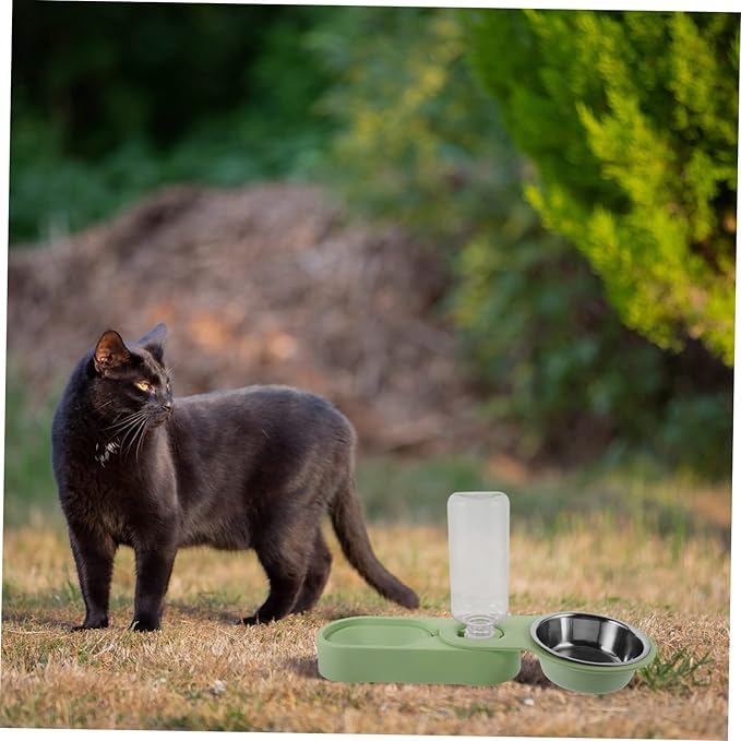 Pet Feeder Detachable Bowls Dual Bowl Cats and Dogs Easy to Feeding Station Automatic Water Dispenser Space-Saving Design