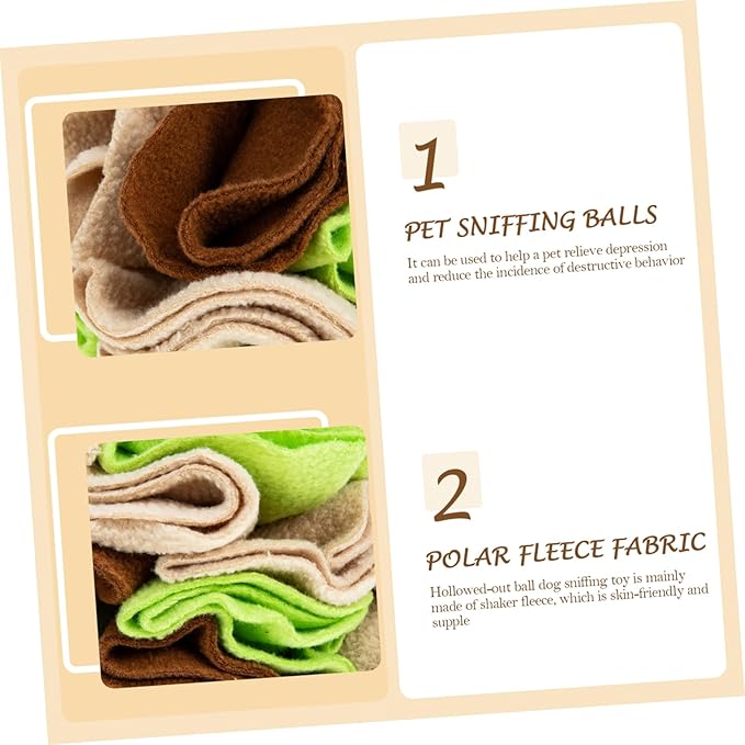 Dog Sniffing Training Toy Interactive Pet Feeding Slow Eating Ball for Dogs Snuffle Toy for Mental Stimulation Healthy Eating and Material Avocado