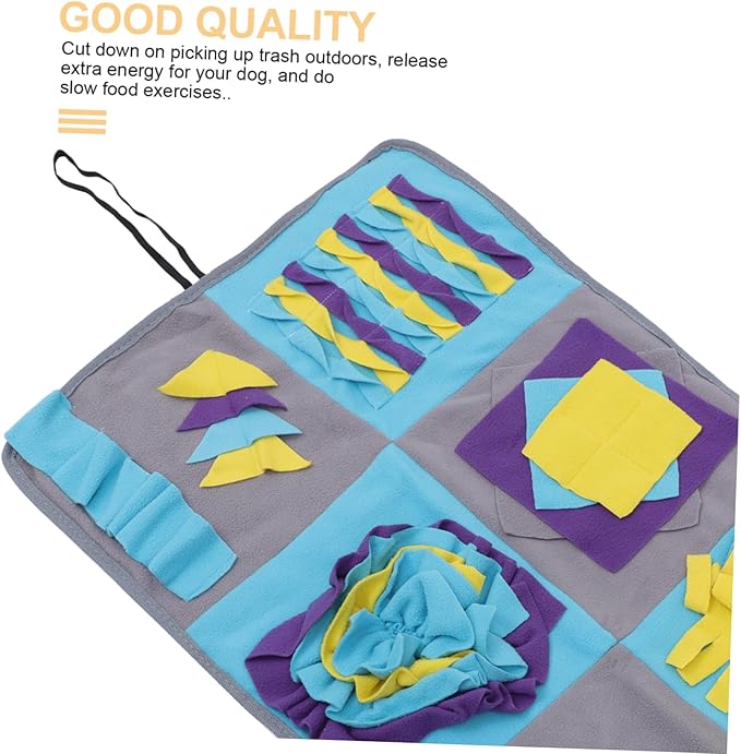 SUPVOX Dog Snuffle Mat for Interactive Training Washable Fleece Blanket Encourages Natural Foraging Skills for Dogs and Pets to and Nose Work
