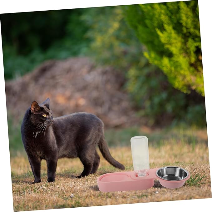 Kisangel Automatic Pet Water Dispenser with Dual Bowls Rotatable Corner Folding Feeder for Cats and Dogs Fresh Water Supply