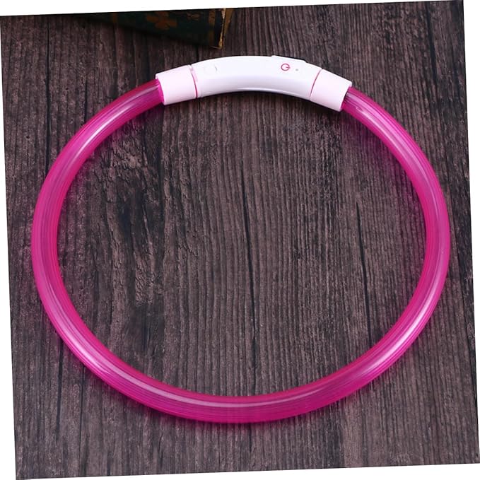 HANABASS 50cm USB Rechargeable LED Night PET Collar Flashing Dog Collar Light for Night Safety Waterproof and Adjustable Glow-in-The-Dark Design