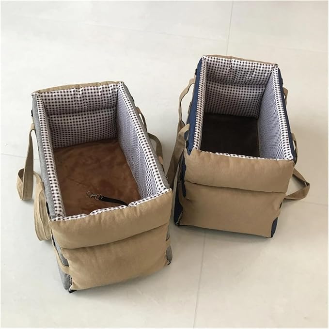 Dog Cat Carrier - Dog Car Booster Seat For Cats Dogs With Dog Travel Car Carrier With Safety Tethers Console Car Seat For Dogs(Blue)