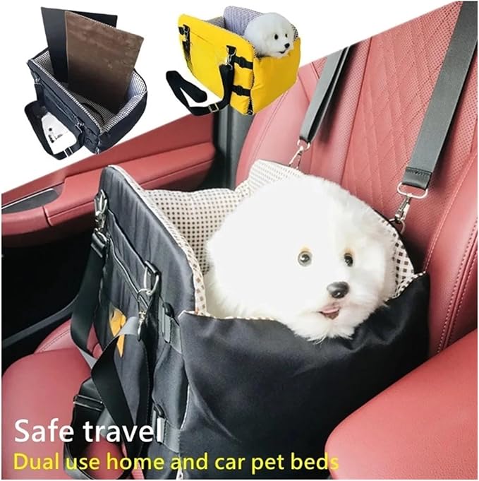 Anti-Slip Dog Car Seat For Medium Small Dogs Cats - Portable Booster Seat, Safety Travel Carrier, And Secure Pet Travel Bag(Black)