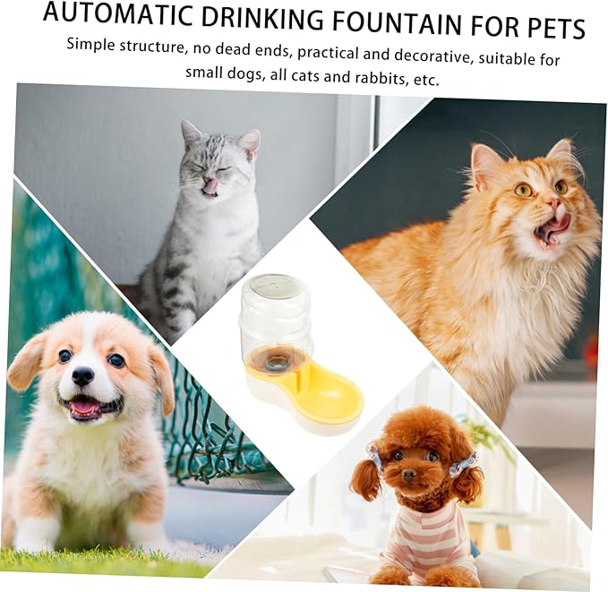 HEMOTON 1pc Automatic Pet Water Feeder Deep Drinking Trough Pet Dog Cat Water Bowl Special Angle Design for Cervical Support Replacement for Old Bowls