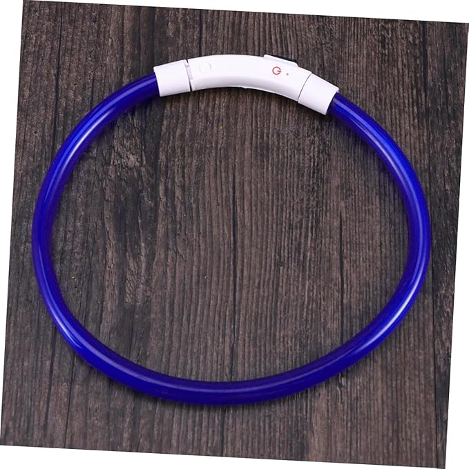 KESYOO LED Dog Collar USB Rechargeable Glowing Silicone PET Collar 50cm Waterproof Fiber for Night Safety