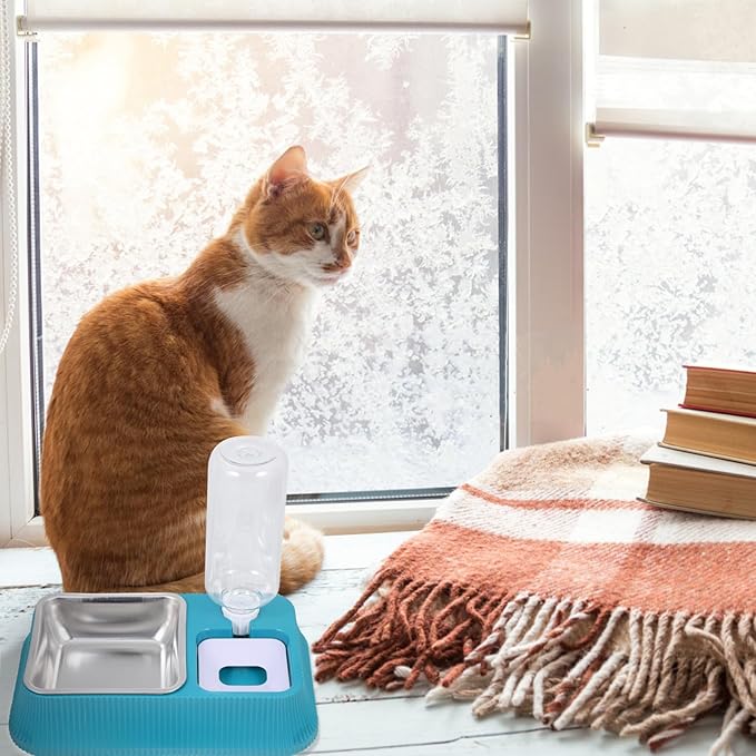 BESPORTBLE Pet Feeder Detachable Design Automatic Water Dispenser for Dogs and Cats Multi-Function Pet Food and Water Bowl Sturdy and Safe Easy to