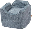 Snoozer Dog Car Seat with Storage Tray: Lookout II Dog Booster Car Seat for Pets up to 18lbs, Helps Alleviate Travel Sickness & Fear for Dogs, Removable Washable Cover – Palmer Indigo, Size Small