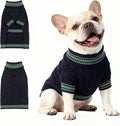 Small/Medium Dog Sweater, Warm Dog Winter Coat w/Sleeves, Comfortable High Neck & Leash Hole, Premium Dog Clothes for Bulldog-Best for Holidays, Daily Walks L Blue