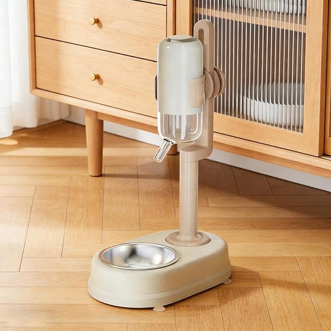 Freestanding Pet Water Dispenser, Automatic Feeder for Dogs and, White