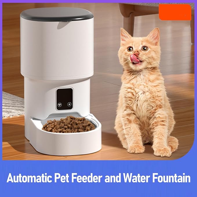 AYNEFY Smart Pet Feeder, Automatic Plastic Food Dispenser and Waterer with Remote Control Low Noise Pet Supplies for Cats Dogs Feeding Watering