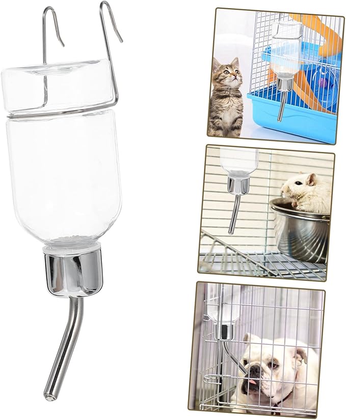 Pet Hanging Water Feeder Automatic Dispenser for Dogs Animals Leak Design Travel Friendly Transparent Ensures Hydration Without Mess