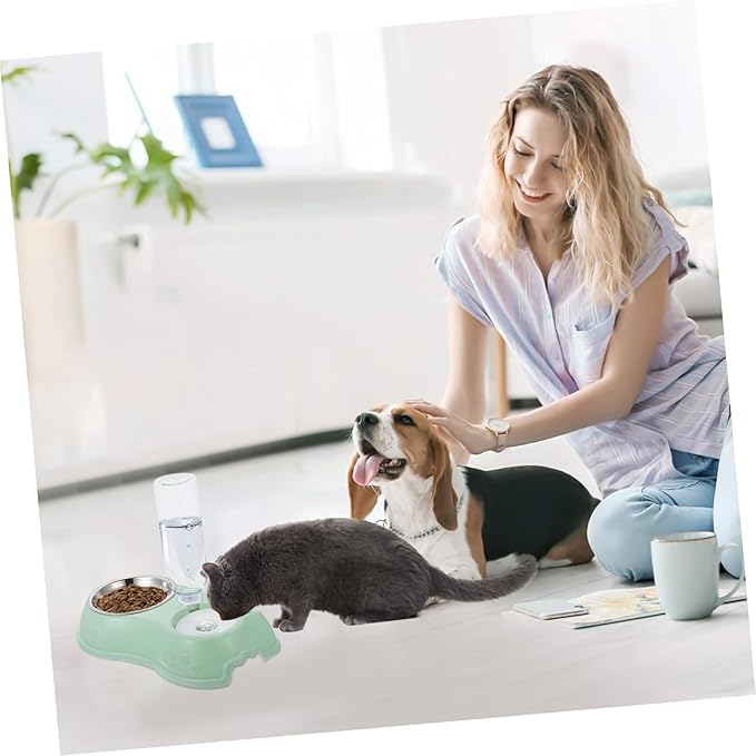 Milisten 1set Pet Double Feeder Automatic Water Dispenser Detachable Bowl for Convenient Feeding and Hydration Opaque Design for Fresh Food and Pet Shops