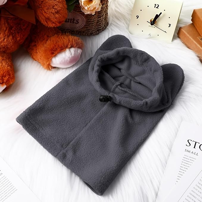 Winter Dog Hats Quiet Ears for Dogs Ear Muffs Pet Neck Warmer Scarf Hoodie Noise Protection Cover Beanie Head Wrap Costume for Pet Dog Cats (Grey,M)