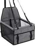 Small Dog Car Seat Shortened Harness with Swivel Metal Spring Hook Ideal Washable Portable Pet Booster Seat Suitable for Small Dogs and Pets(Grey)