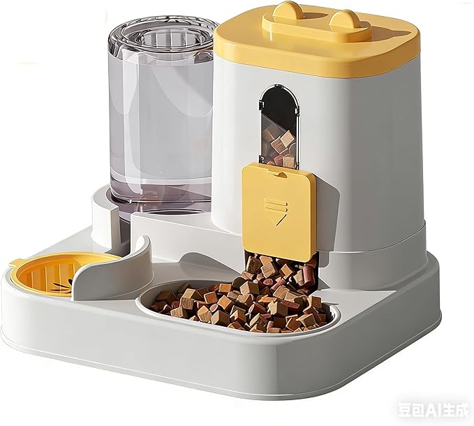New Automatic Cat Feeder Dog Bowl Pet Bowl Cat Basin 2-in-1 Water Dispenser Cat Bowl Pet Supplies Cross-Border