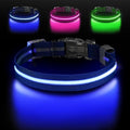 Baby Blue LED Large Dog Collar | Night Walks just got Safer | Ultra-Bright LED Collar | USB Rechargeable | Waterproof | Adjustable & Durable | 4 Light Modes | Keep Your Pup & Yourself Safe!