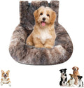 Car Seat Dog with Safety Straps,Fluffy Safety Pet Seat,Removable and Easy to Clean Protects from Dirt (Dark Coffee, 23 * 23in)