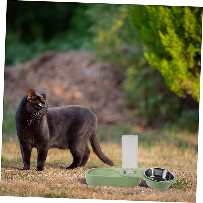 balacoo Dog Bowl Set Double Cat Feeder Automatic Dispenser for Food and -Saving Design Easy Cats and Pets
