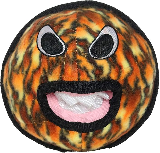 TUFFY® - World's Tuffest Soft Dog Toy - Alien - Multiple Layers. Made Durable, Strong & Tough. Interactive Play (Tug, Toss & Fetch). Machine Washable & Floats. (Ball Fire, Large 2 Pack)