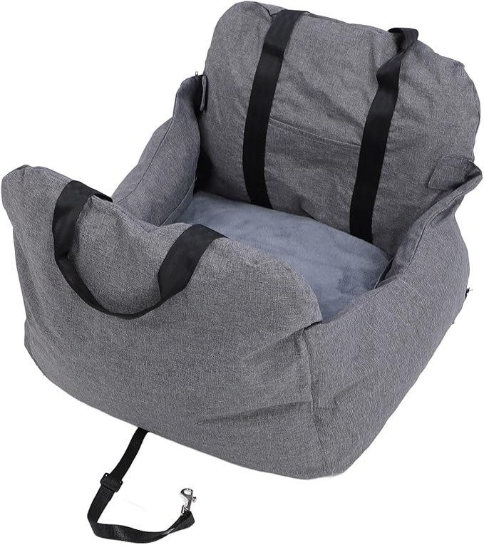 Dog Car Seats, Portable Pet Booster Seat Comfortable PP Cotton Detachable Washable Travel Safety Car Dog Booster Seat Large Center Console Dog Car Seat for Puppy Cat Dog Travel