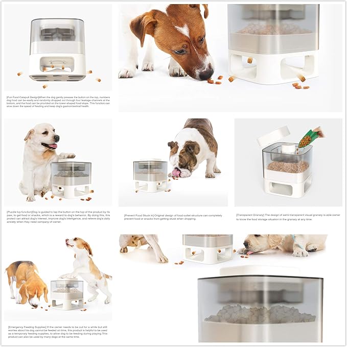 GYDD Dog Feeder, Dog Food Dispenser, Puppy Treat Dispenser Slow Feeder Dog Bowl Slow Eating Fun Feeding Supplies to Improve The Intelligence of Pets White